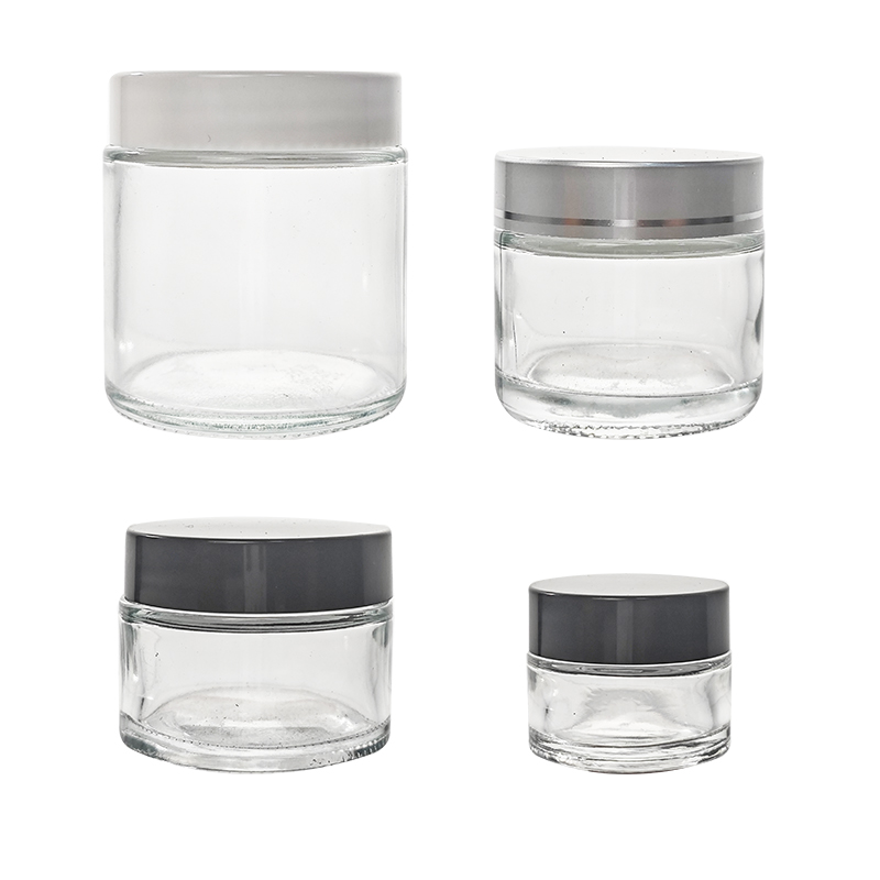 Hot Sale High Quality Custom Logo Color 10g 20g 30g 50g Matte Frosted Transparent Cosmetic Glass Jar With Lid