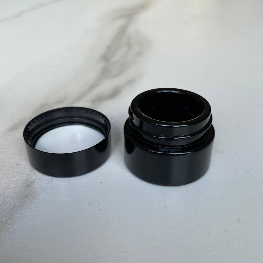 5ml regular lid black raw material jar